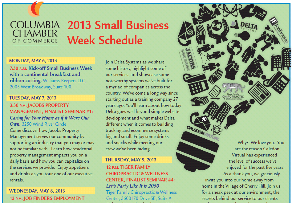 2013 Small Business Week Flyer